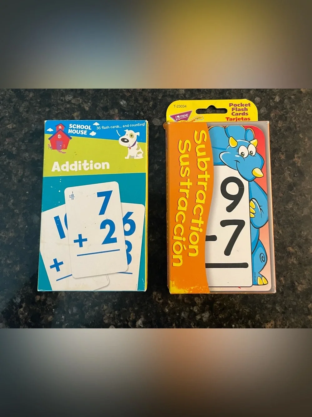 Flash cards subtraction and addition